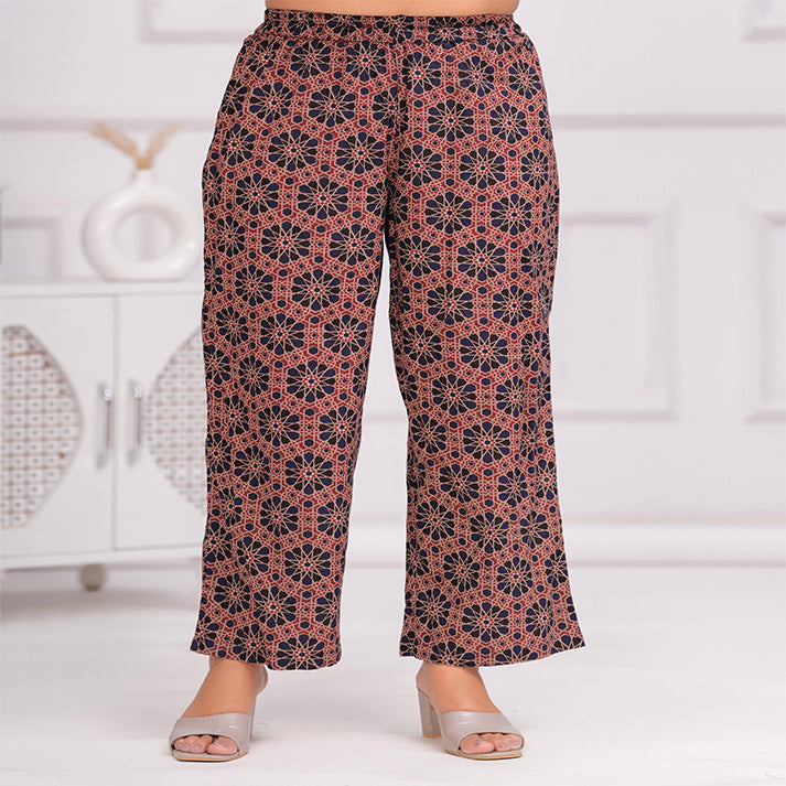 Navy Blue and maroon Ajrakh printed cotton coord set