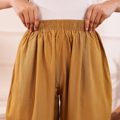 Slim Fit Mid-Rise Gold Narrow Pant