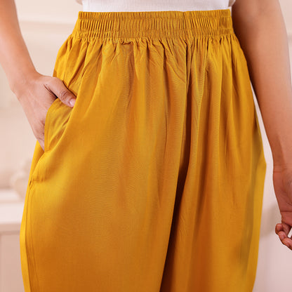 Slim Fit Mid-Rise Mustard Narrow Pant