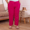 Plus Size Slim Fit Mid-Rise Pink Narrow Pant