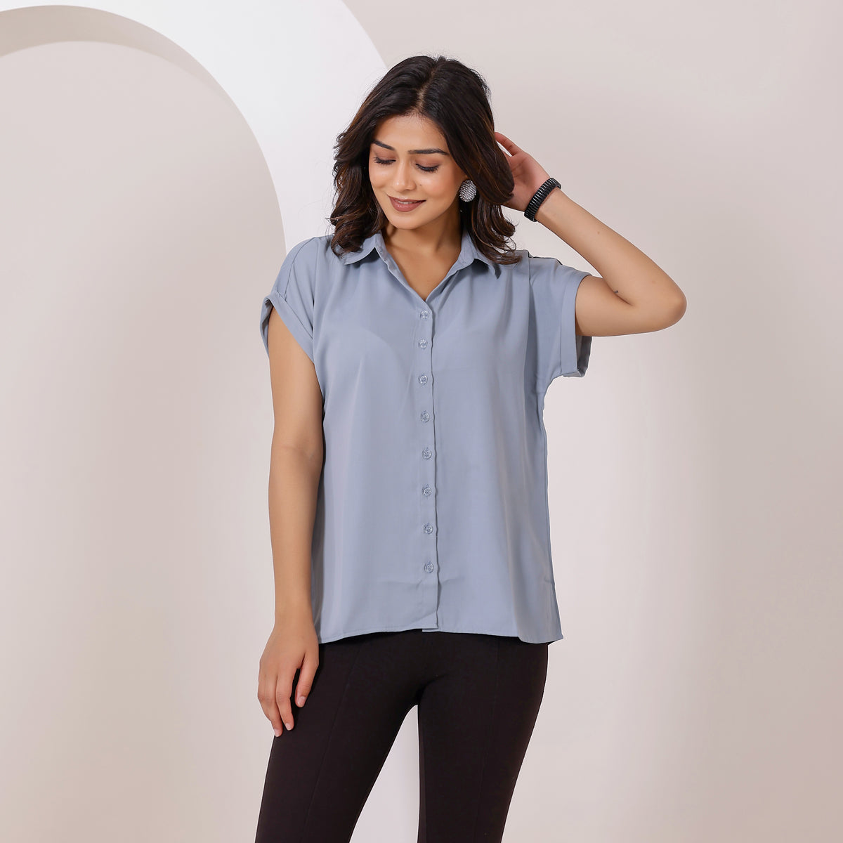 Pastel Blue Plain Shirt