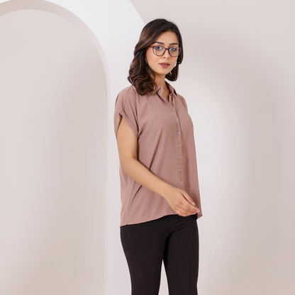 Pastel Brown Plain Shirt