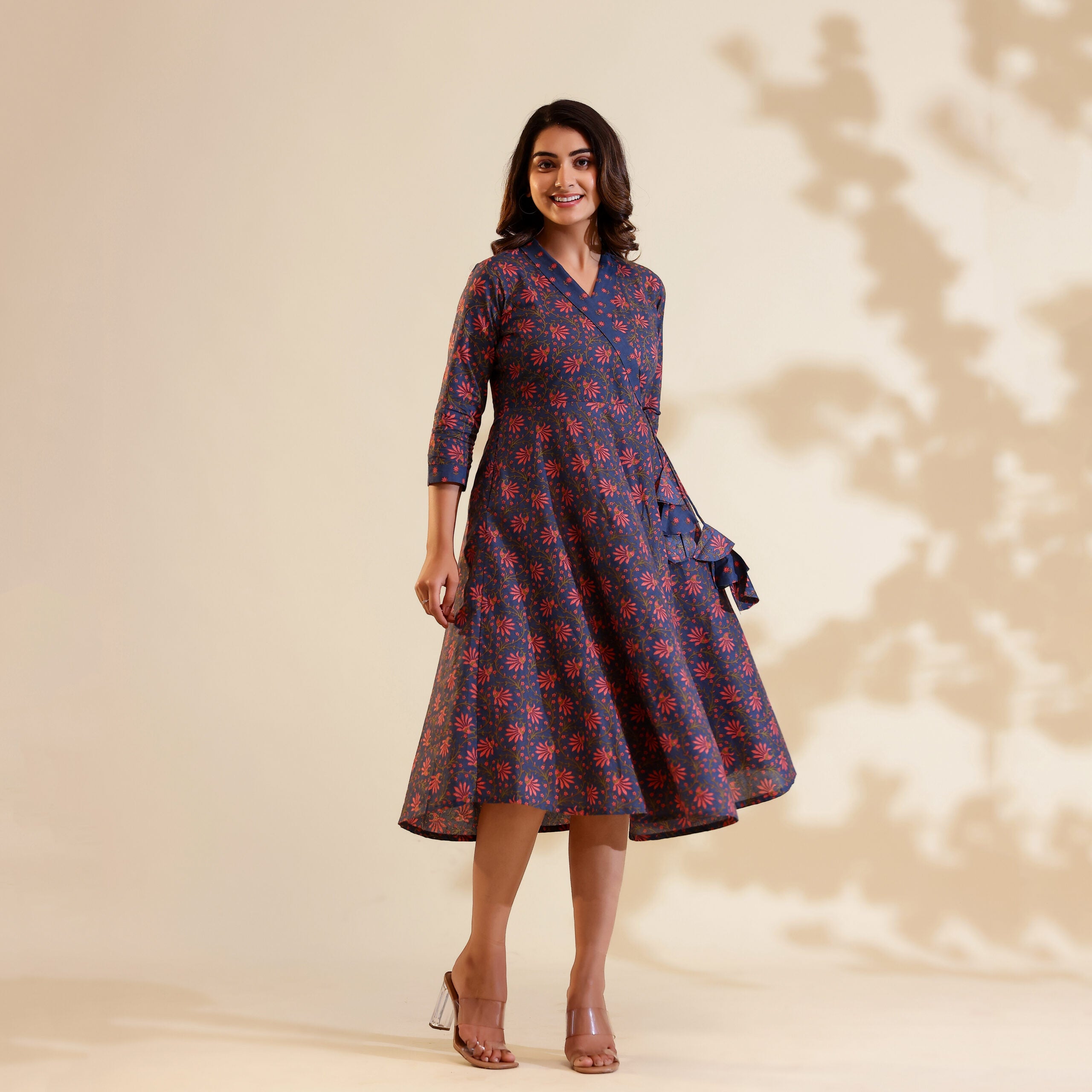 Floral print cotton dresses hotsell