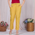 Plus Size Slim Fit Mid-Rise Mustard Narrow Pant
