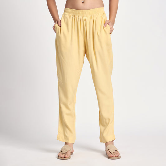 Slim Fit Mid-Rise Beige Narrow Pant
