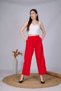 Red Straight Palazzo Pants