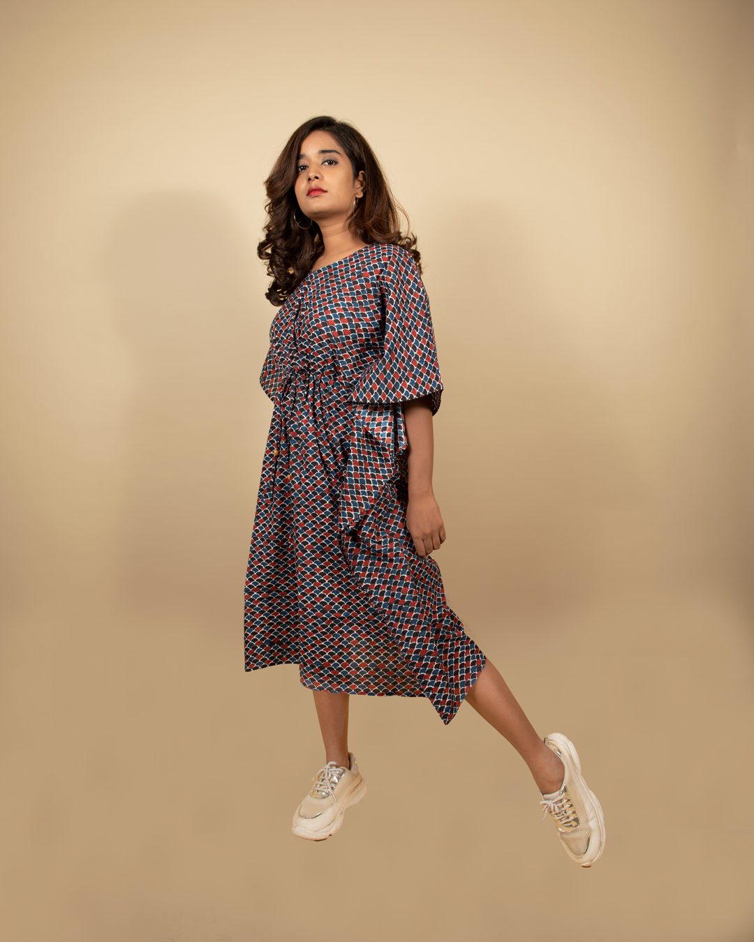 Ajrakh Print Contemporary Short Kaftan