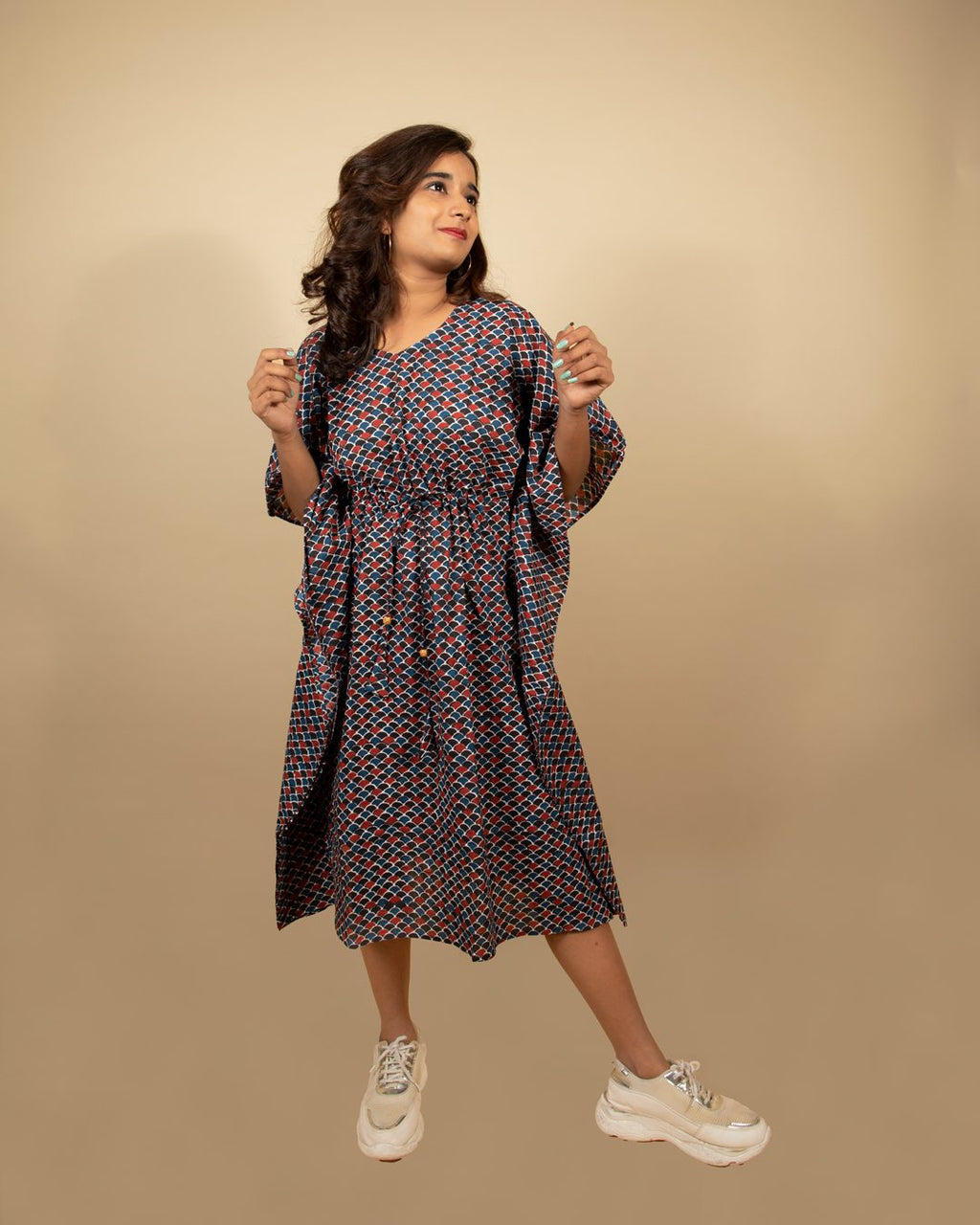 Ajrakh Print Contemporary Short Kaftan