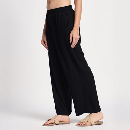 Black Straight Palazzo Pants