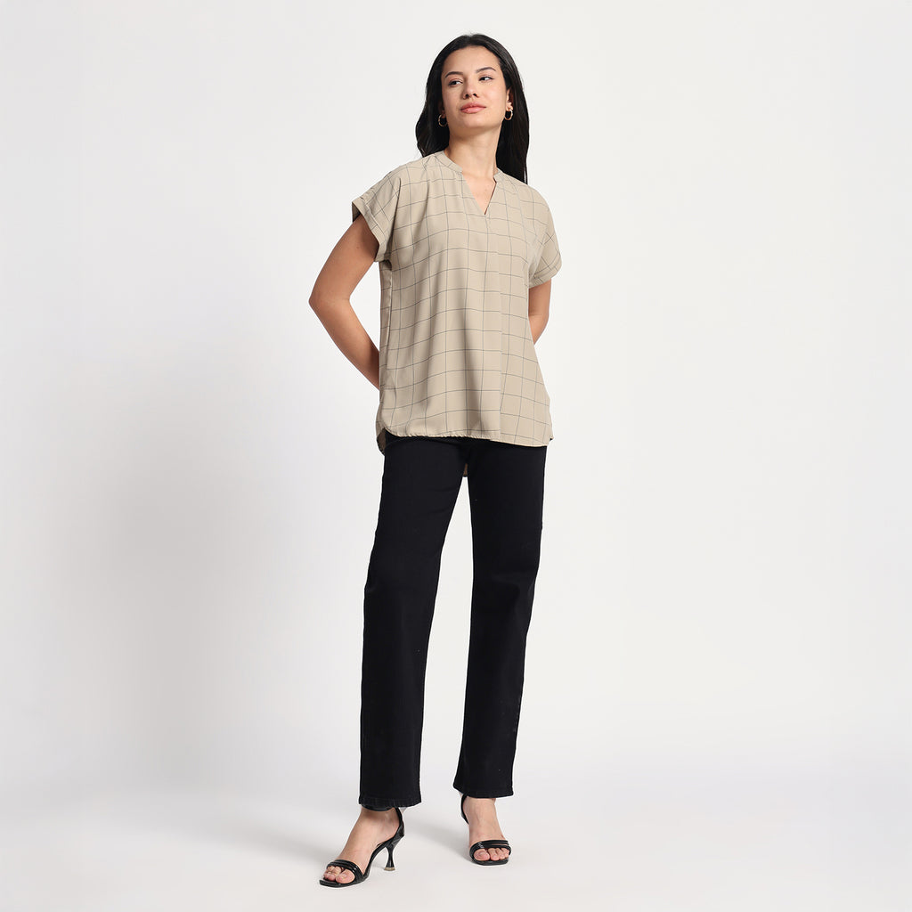 Vintage Mauve Check Tunic