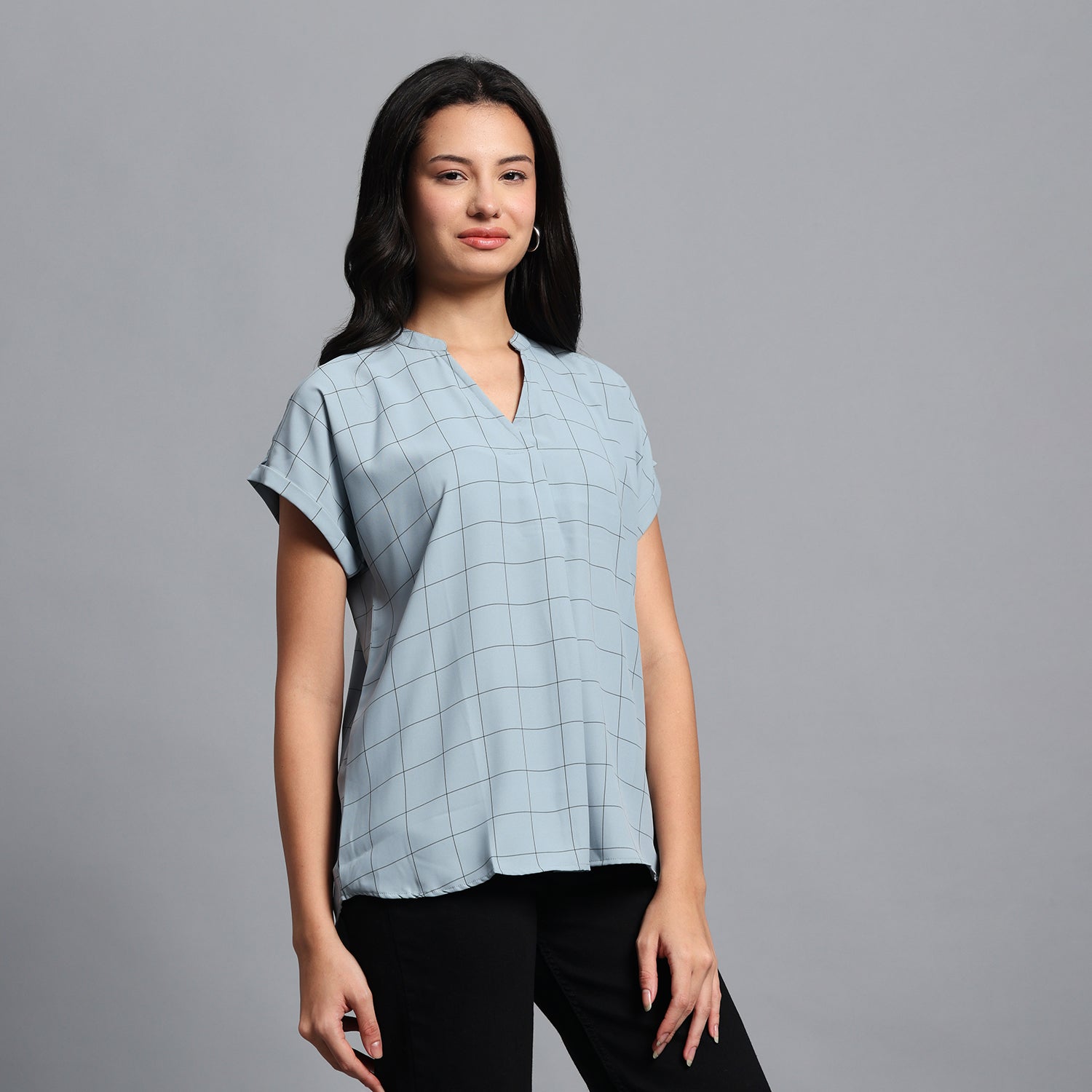 Pastle Blue Check Tunic