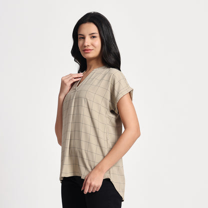 Vintage Mauve Check Tunic