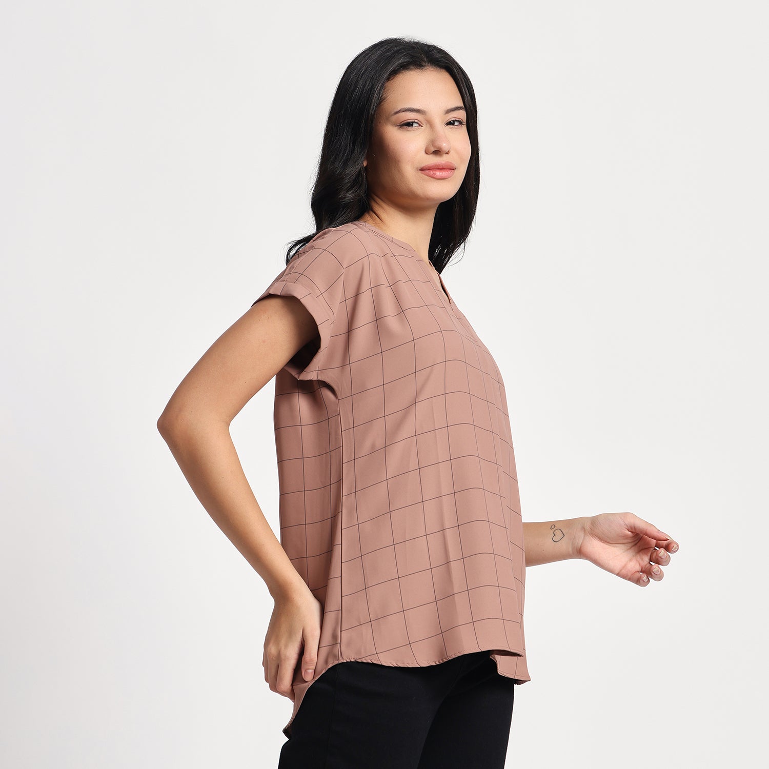 Pastle Brown Check Tunic