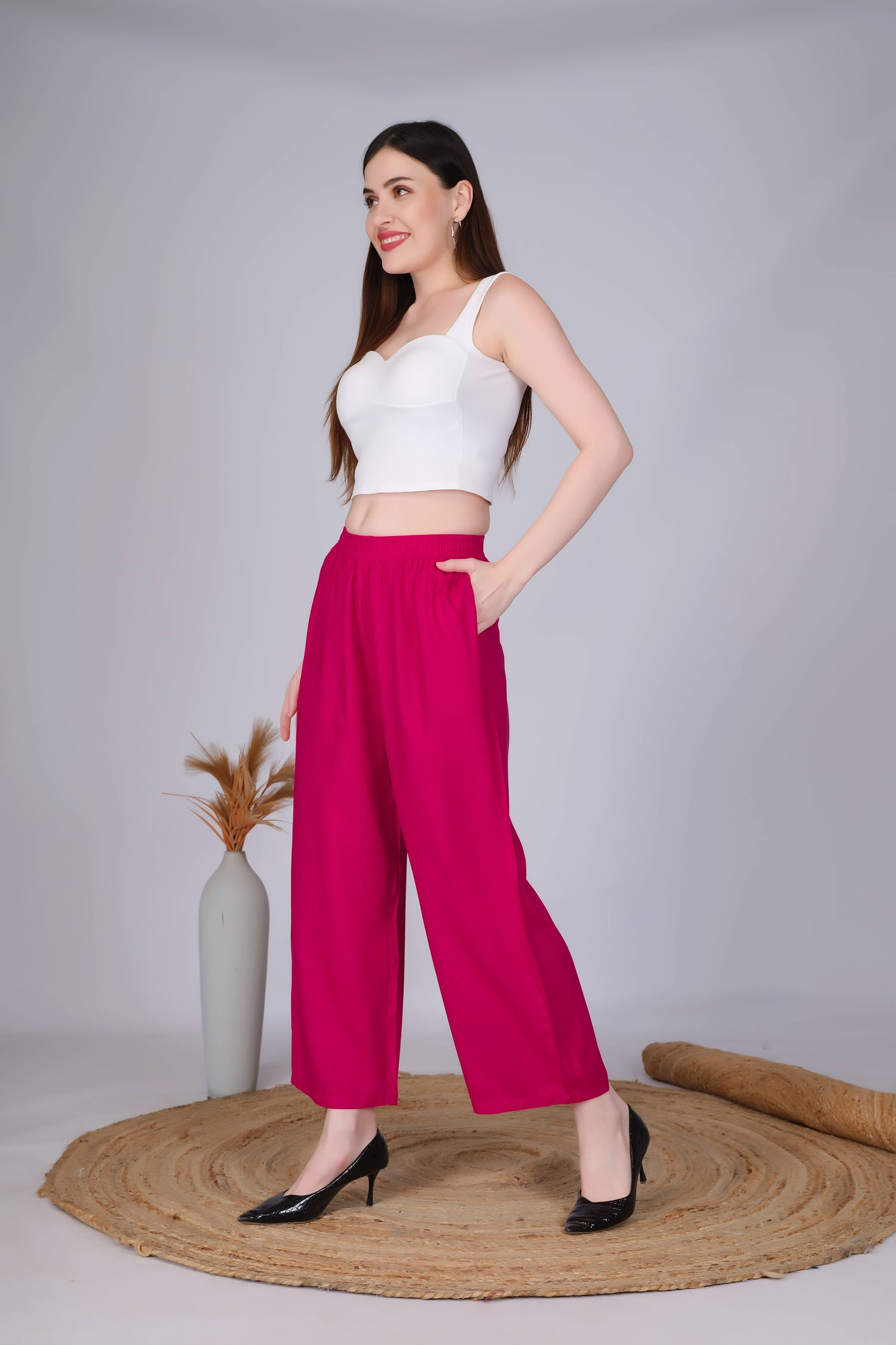 Barbie Pink Straight Palazzo Pants