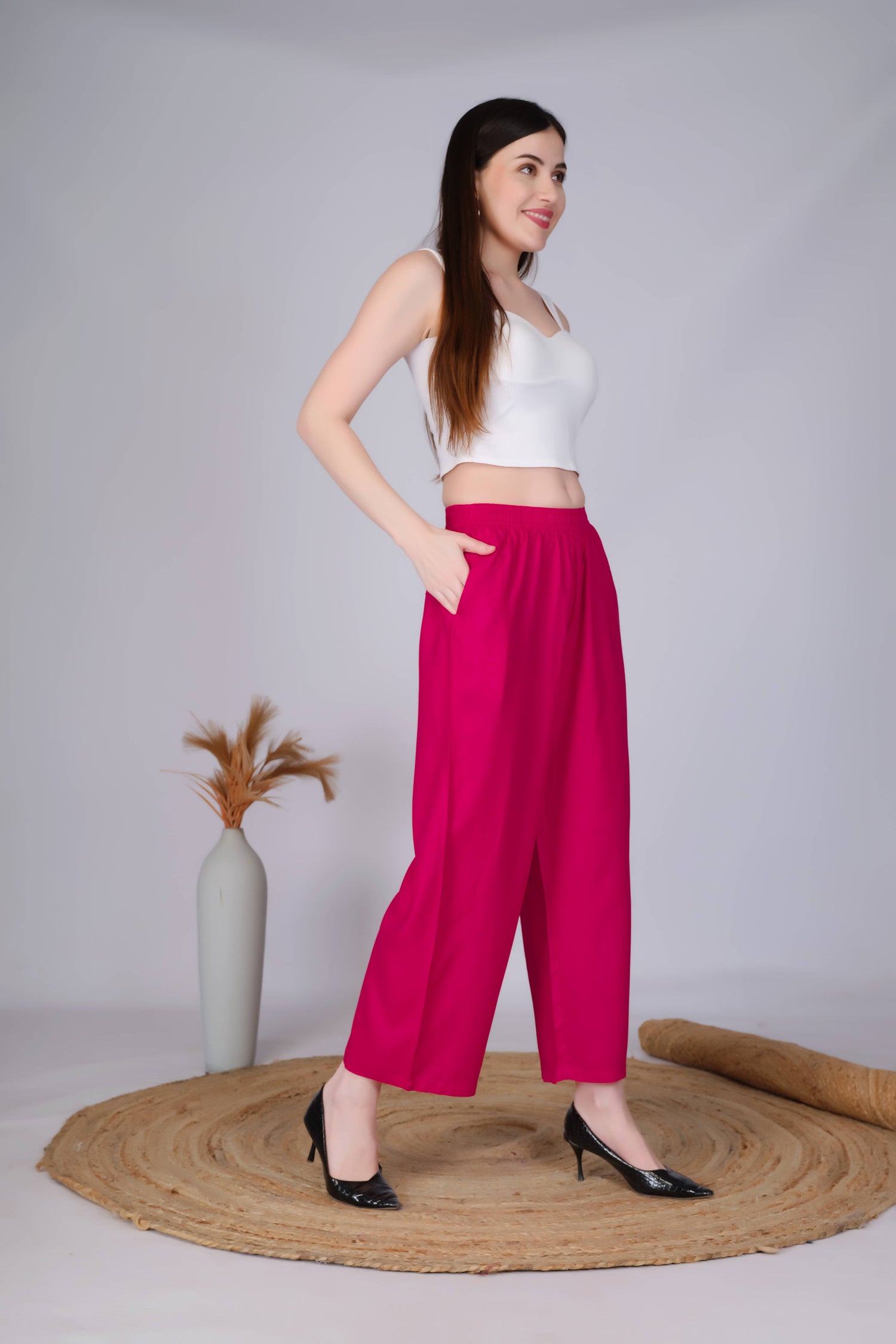 Barbie Pink Straight Palazzo Pants