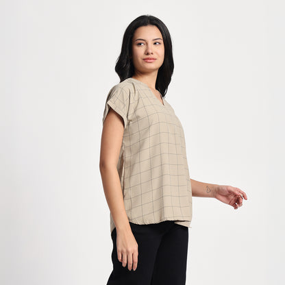 Vintage Mauve Check Tunic