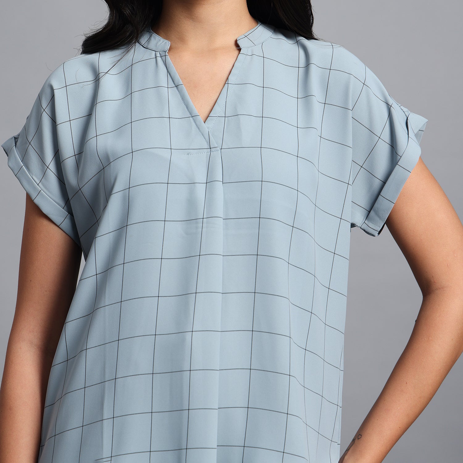 Pastle Blue Check Tunic