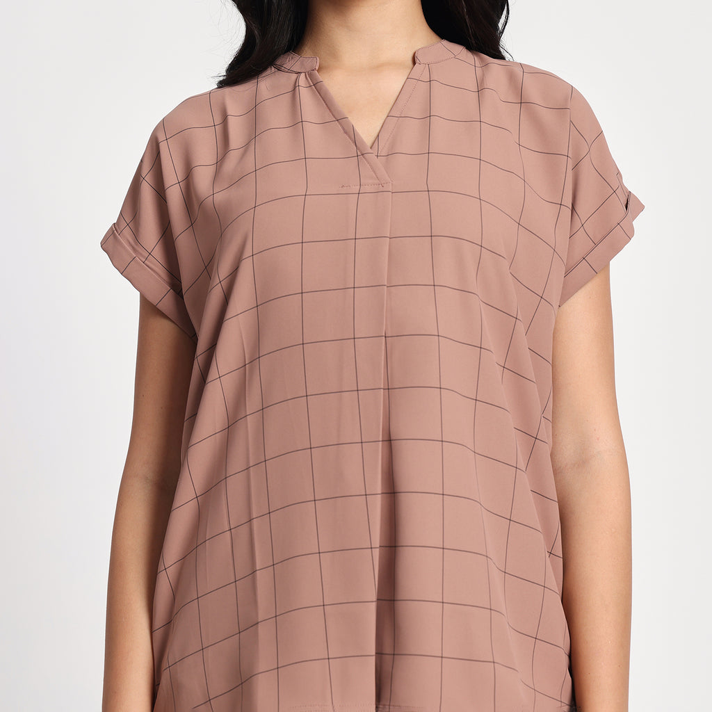Pastle Brown Check Tunic