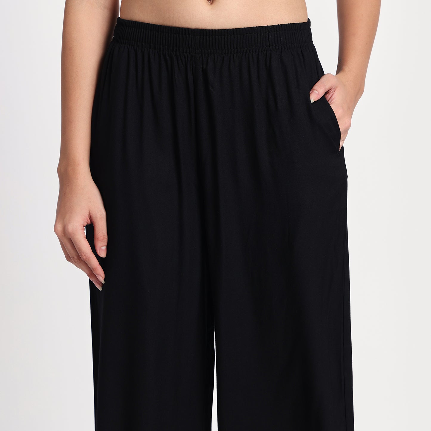 Black Straight Palazzo Pants