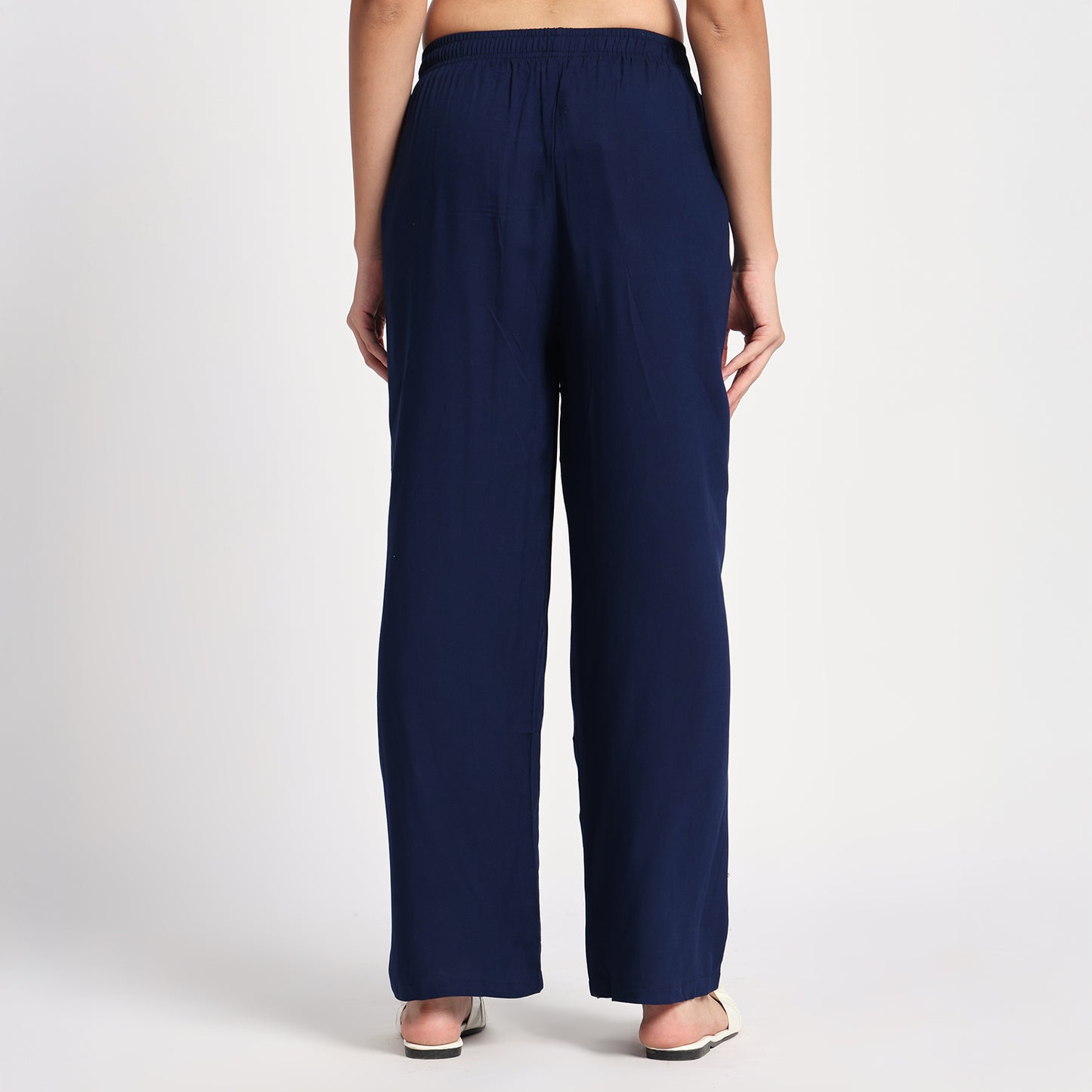 Navy Blue Straight Palazzo Pants