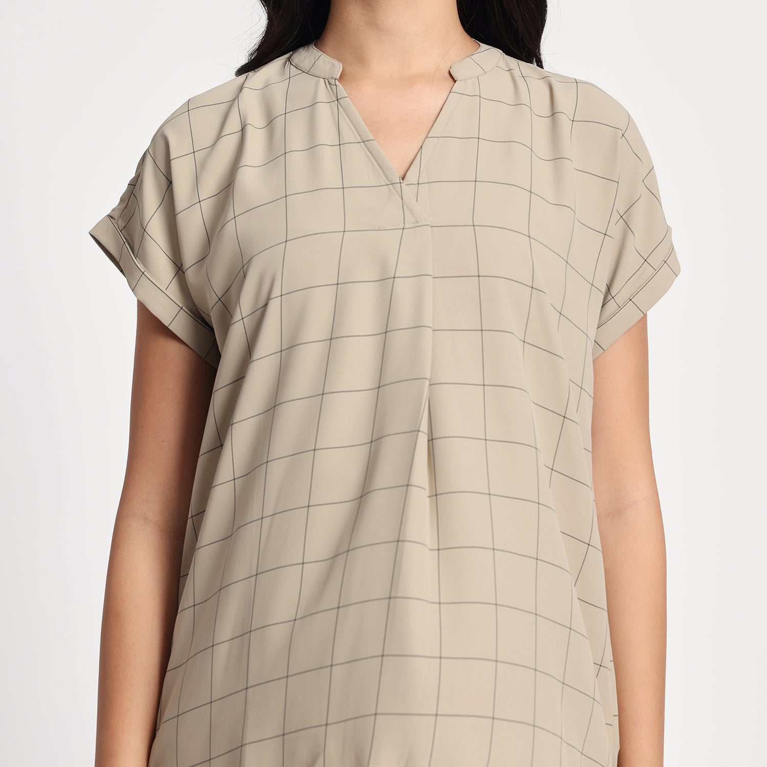 Vintage Mauve Check Tunic