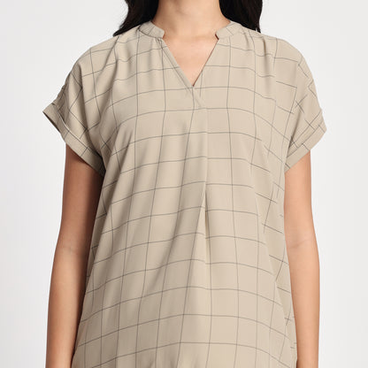 Vintage Mauve Check Tunic