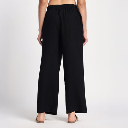 Black Straight Palazzo Pants