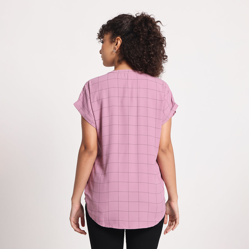Dusty Mauve Check Tunic