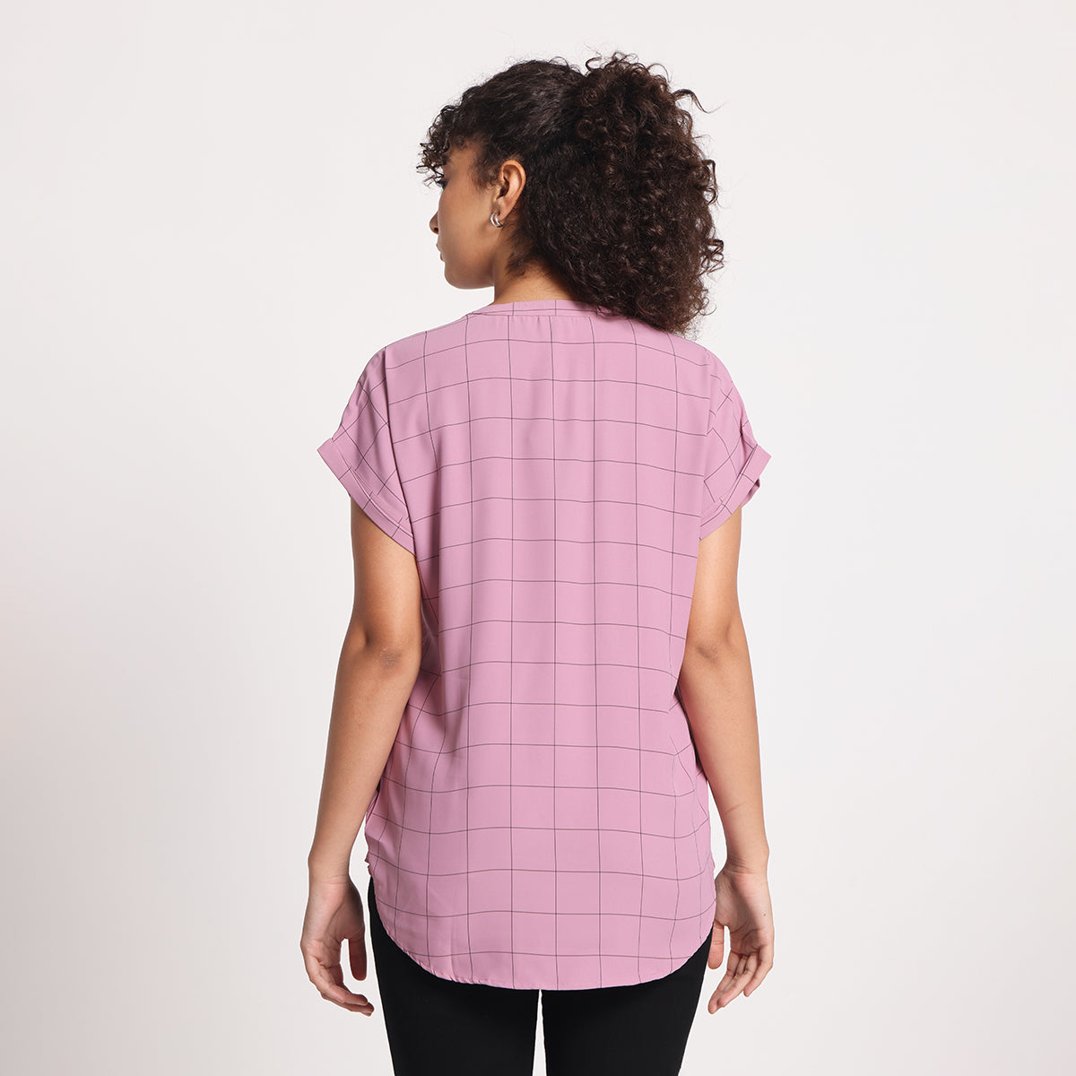 Dusty Mauve Check Tunic