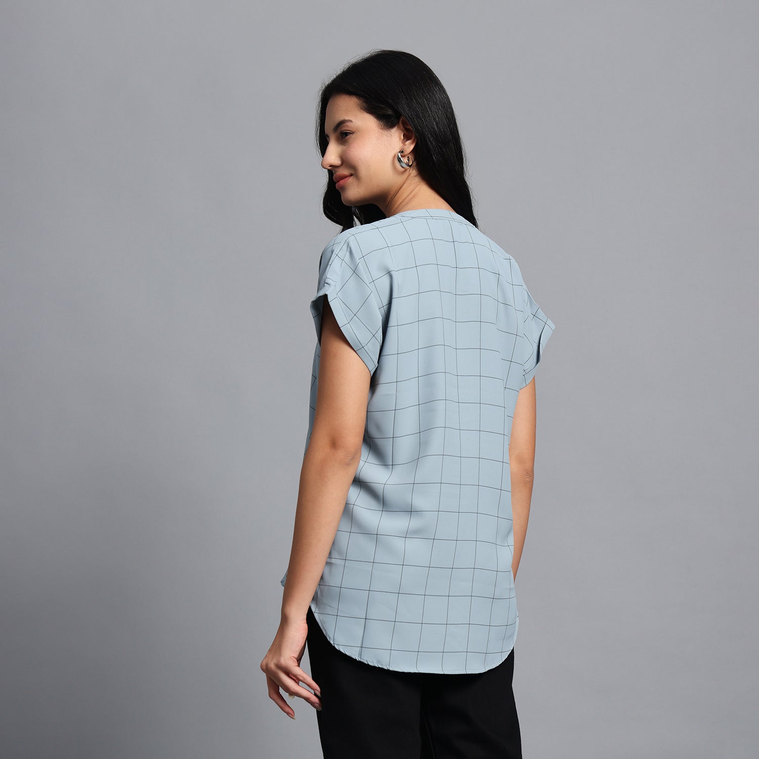 Pastle Blue Check Tunic