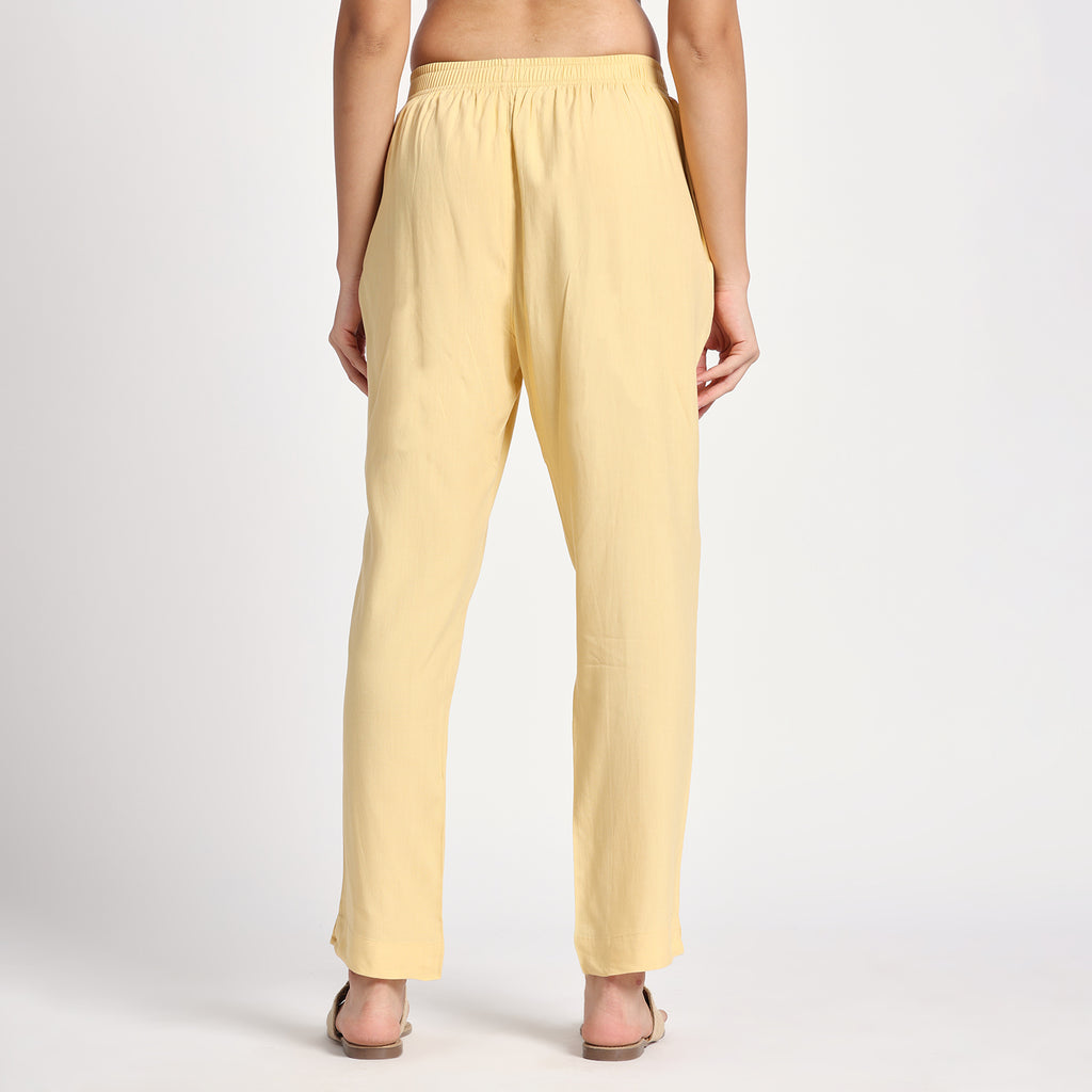 Slim Fit Mid-Rise Beige Narrow Pant