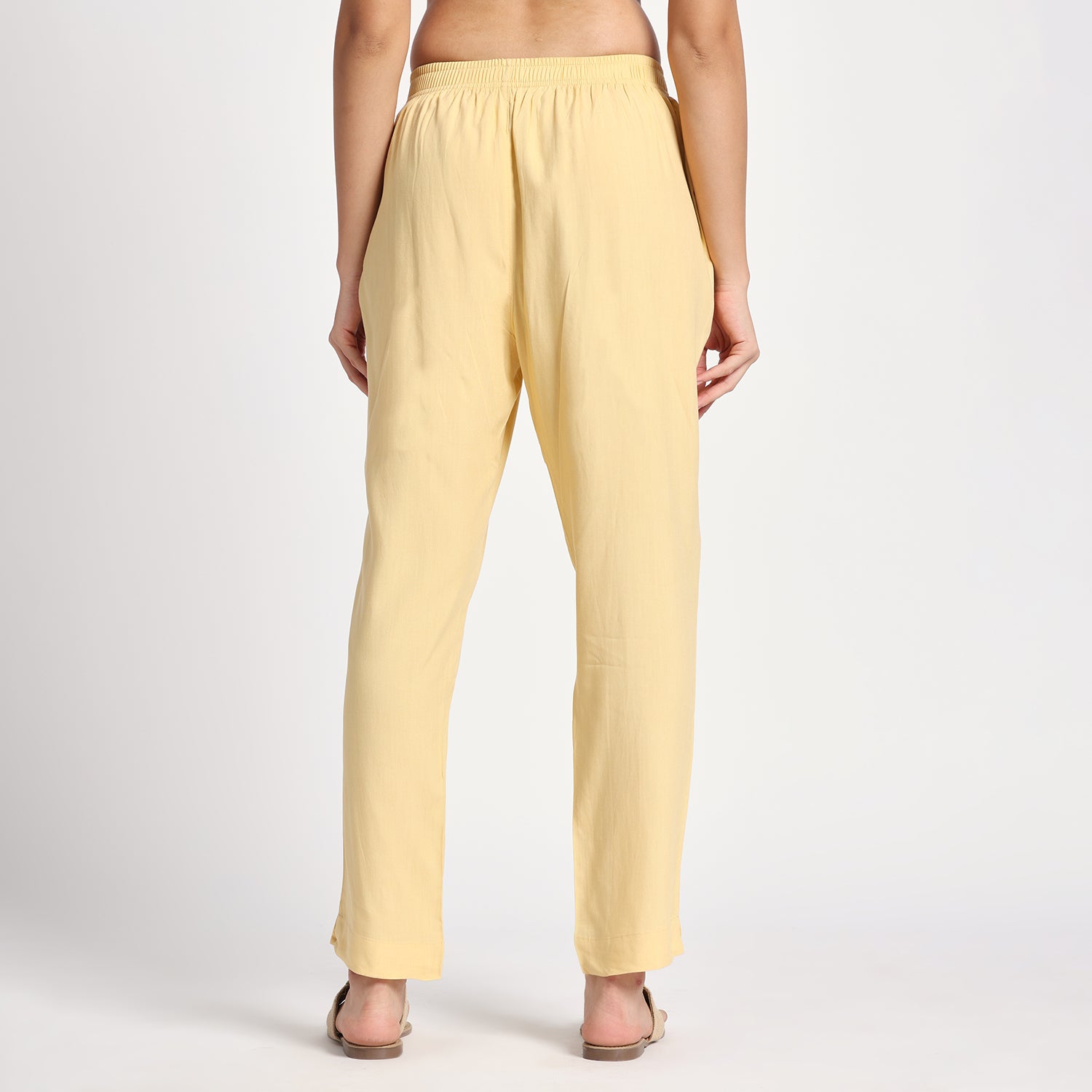 Slim Fit Mid-Rise Beige Narrow Pant