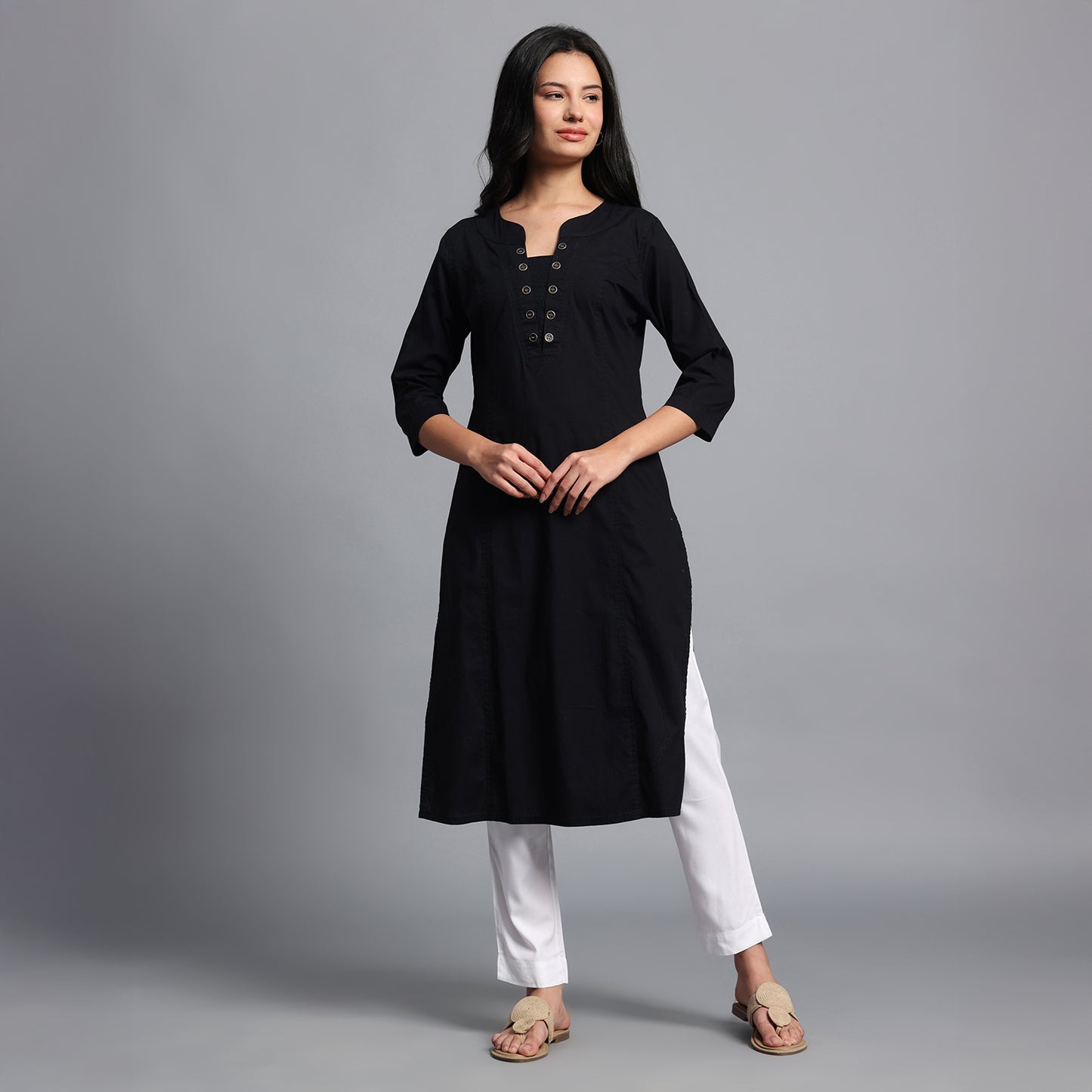 Slim Fit Mid-Rise White Narrow Pant