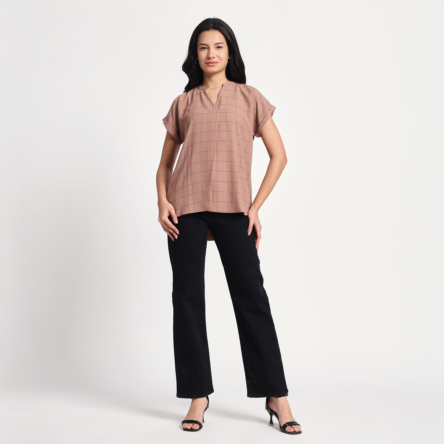 Pastle Brown Check Tunic