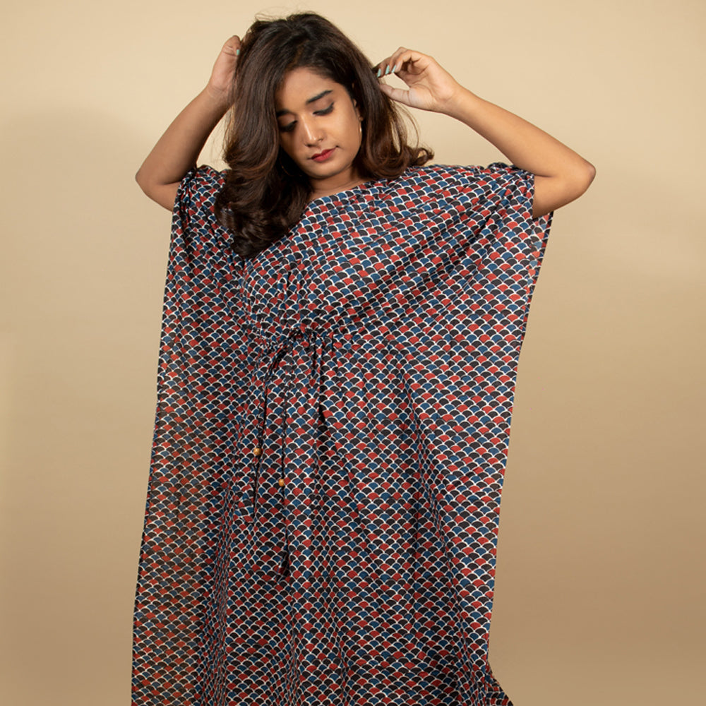 Ajrakh Print Contemporary Short Kaftan