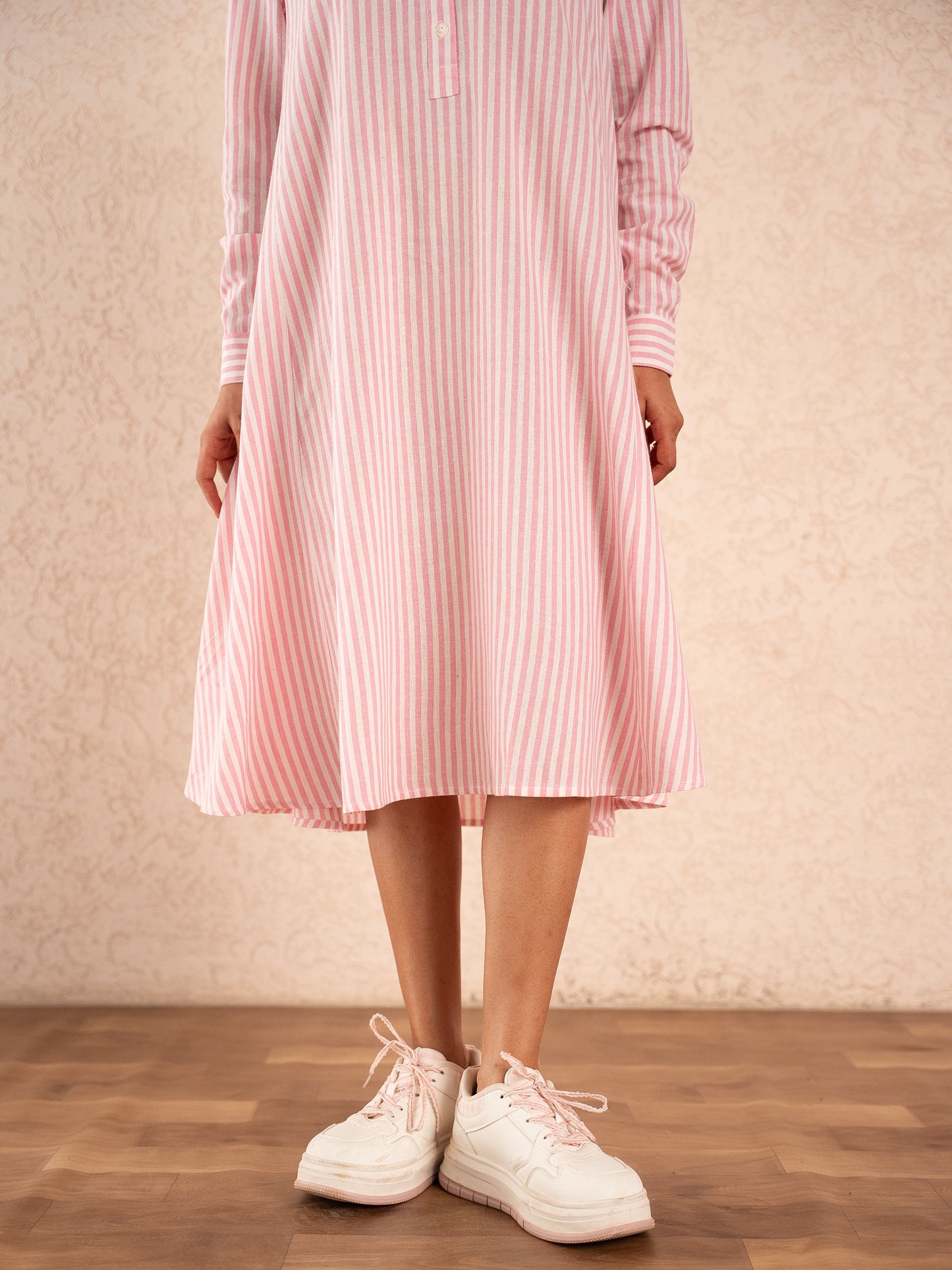 Red striped Midi Dress