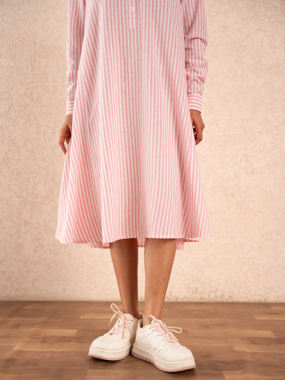 Red striped Midi Dress