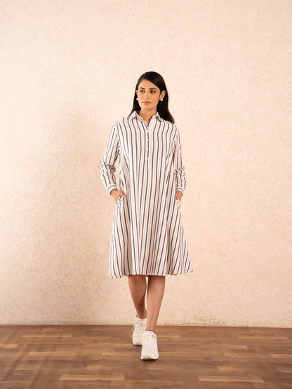 Striped Midi Dress - 2