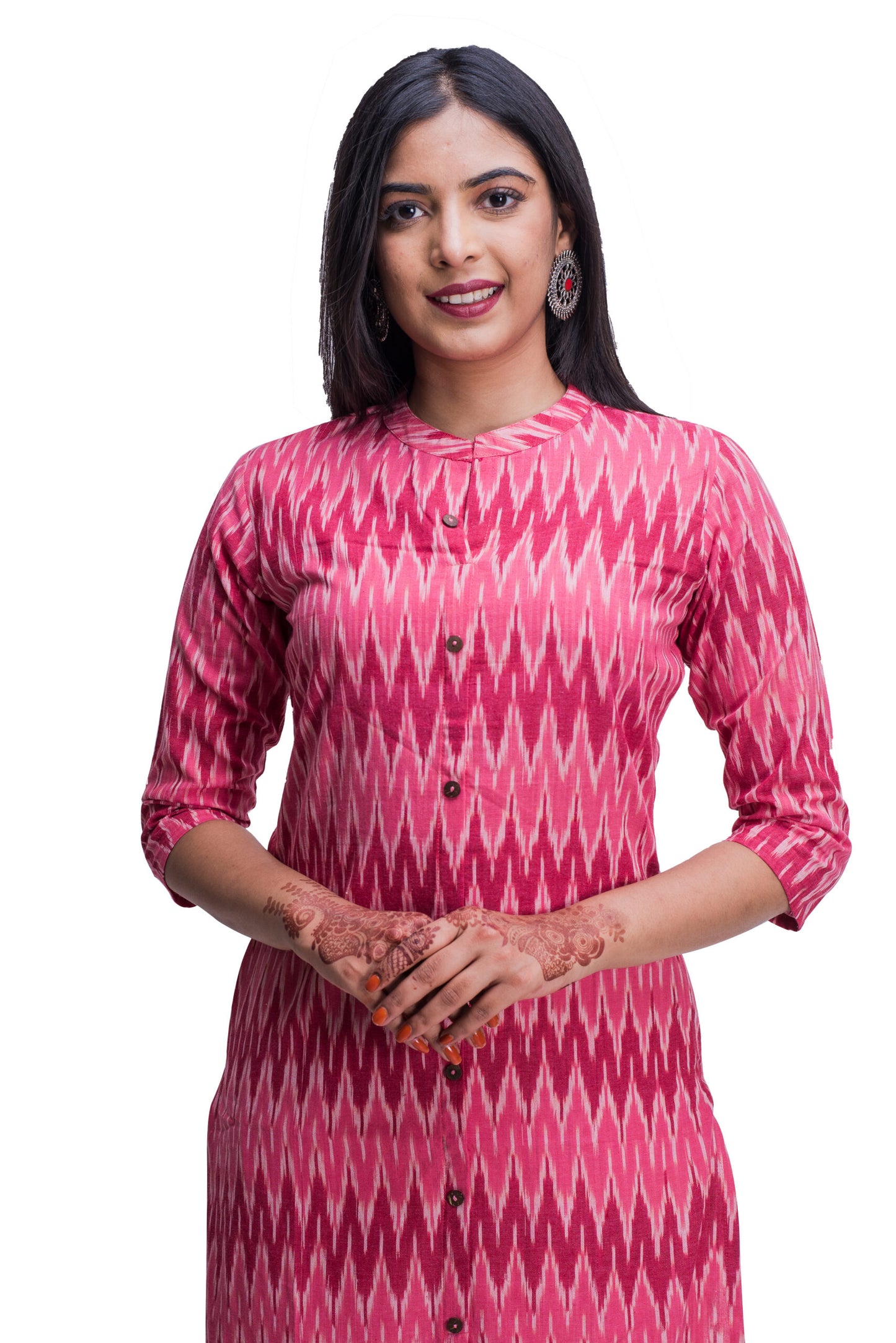 Pink Ikat Kurti with Pocket