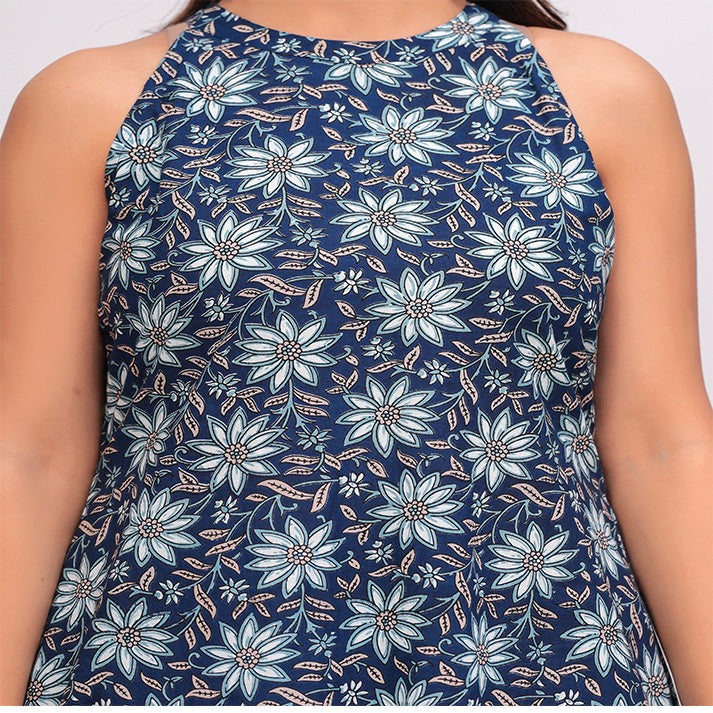 Blue floral printed Cotton Co-ord set