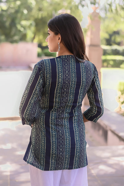 Navy Blue Tunic with Tassels