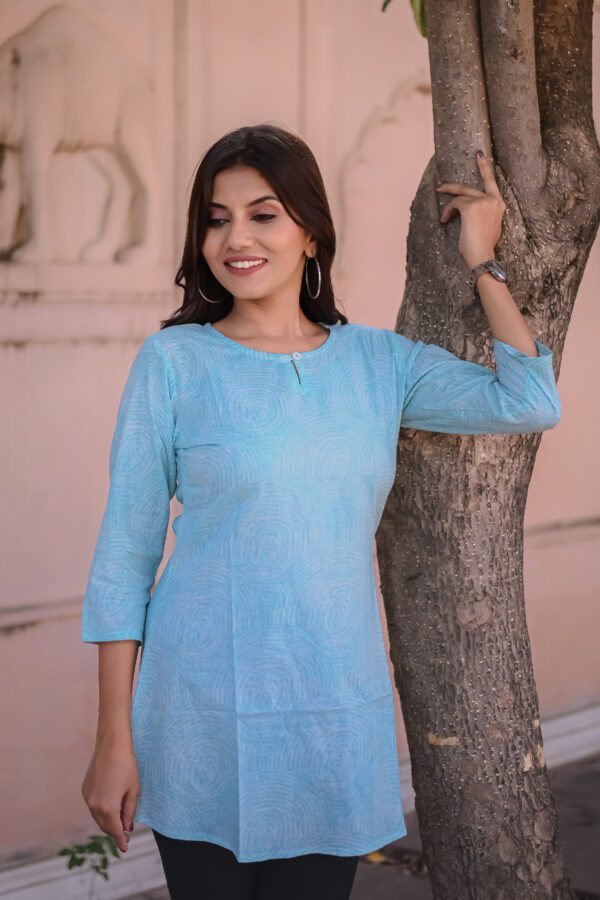sky blue tunic tops for jeans